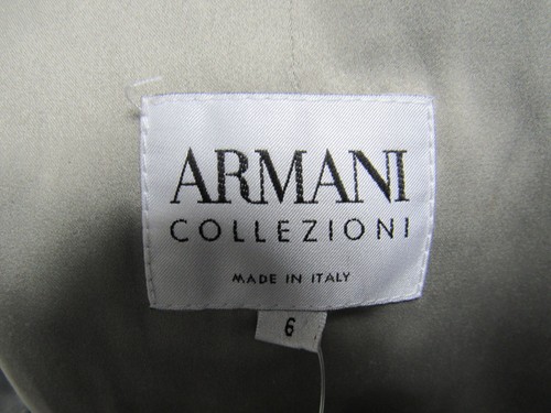 ARMANI COLLEZIONI Sage Green Wool Tweed Pintuck Swing Jacket sz 6 - Picture 4 of 4