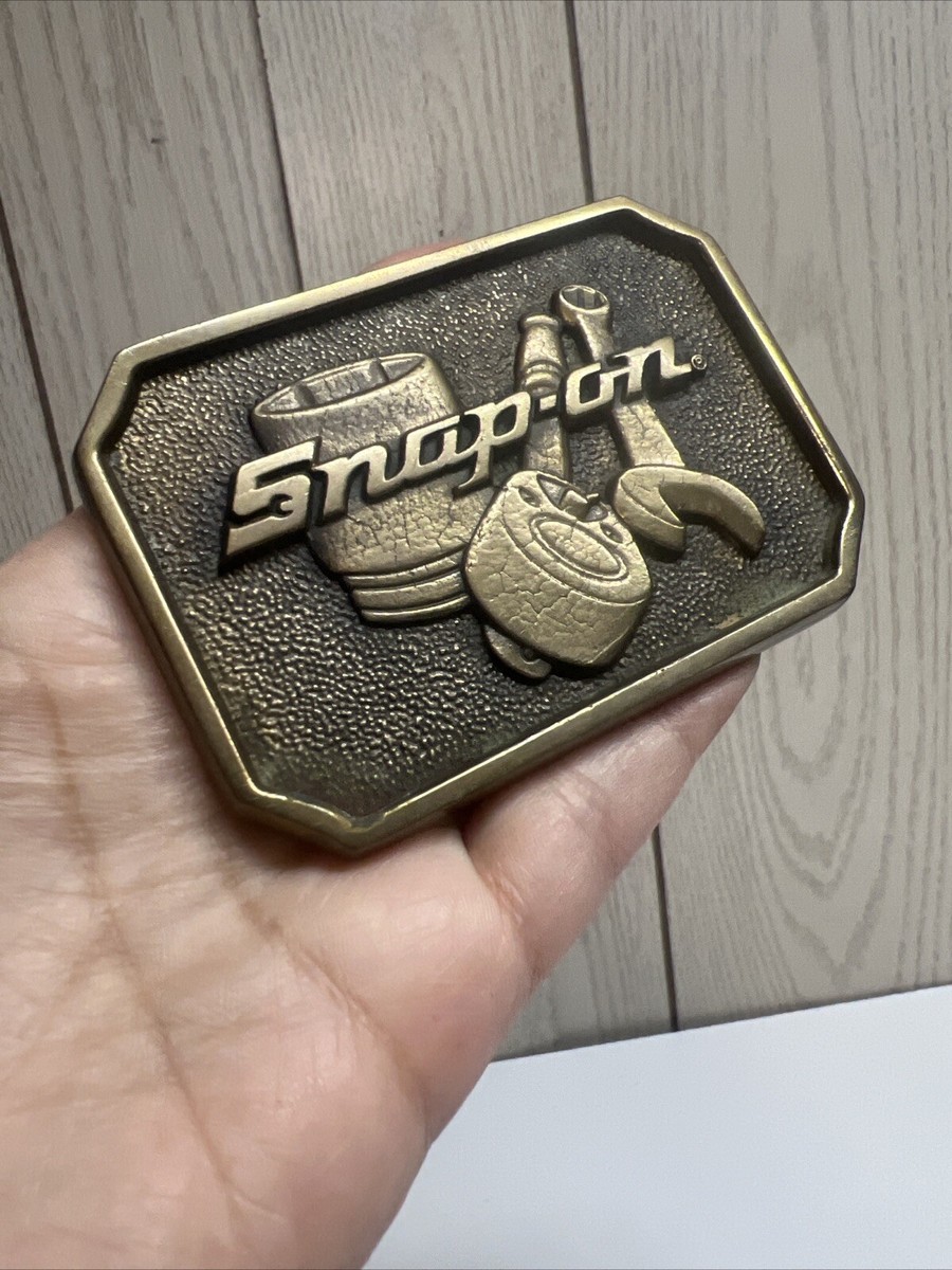 VTG BTS Snap-On Tools Socket Wrench Solid Brass Belt Buckle USA