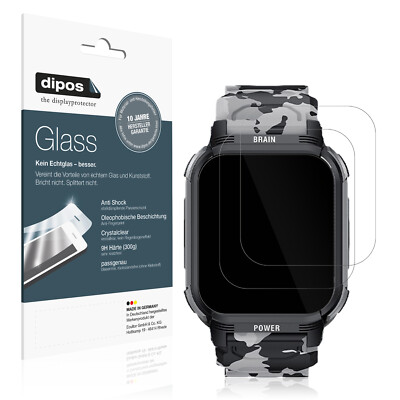 2x Schutzfolie für LEMFO Y10 Smartwatch - Anti-Shock 9H Folie dipos Glass