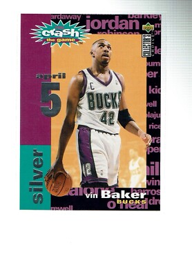 1995-96 Collector's Choice YOU CRASH THE GAME SILVER Vin Baker # C9 NMT Feb. 3