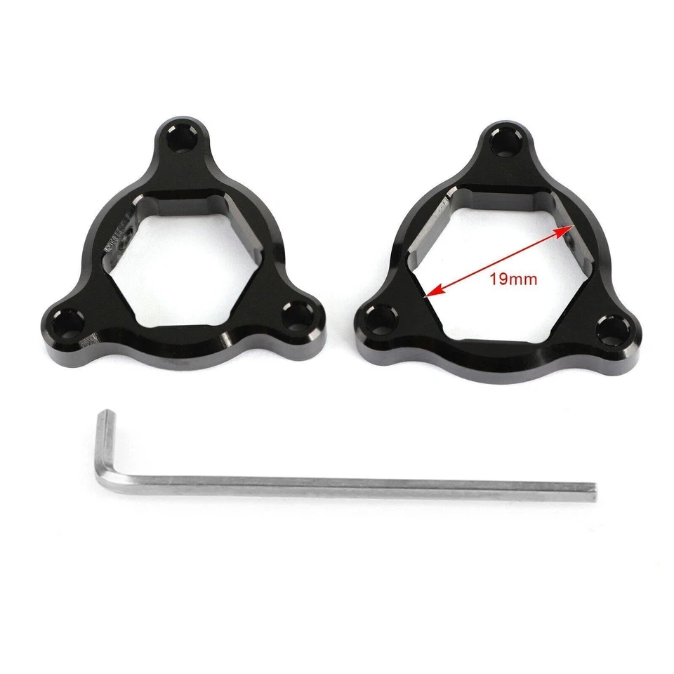 Fork Pre Adjusters Black 19MM Fit for Kawasaki Z1000 07-12 Ninja ZX6R 07-08 A - Image 3 of 4