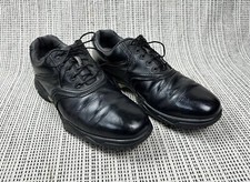 FootJoy Contour Series Mens 10M Black Leather Golf Shoes Laced Soft Spikes 54094