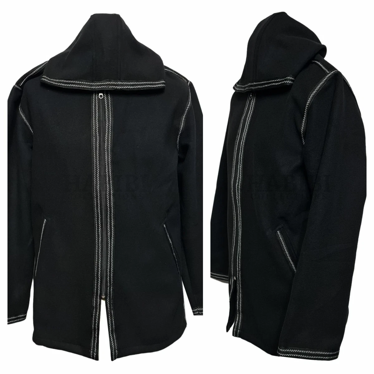 Moroccan Baja Jerga Jacket Hoodie Festival Hippy Tribal Black