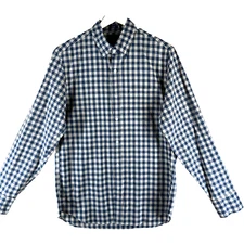 J.Crew Flex Washed Slim Fit Men's Size M Blue Check Long Sleeve Casual Shirt