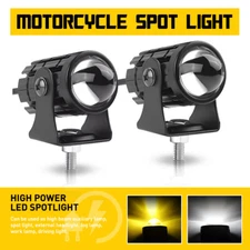 2x LED Motorcycle Spot Light Headlight Driving Fog Auxiliary Lamp Yellow White