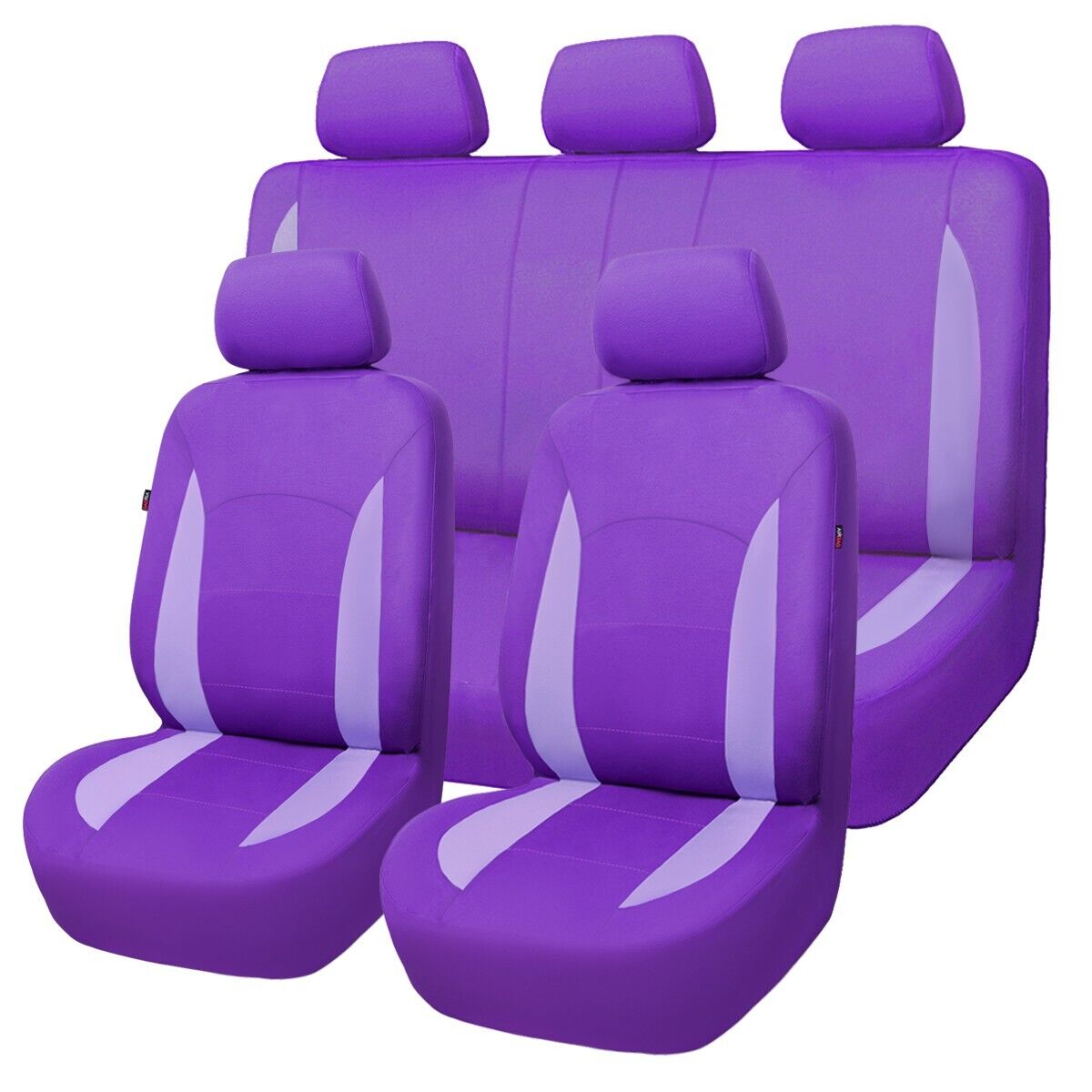Universal Car Seat Covers Set 5 Seats Rear Split Purple Washable Fashion Auto