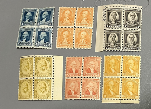 1931-1932 US Postage Stamps - Blocks of 4 - Stamp #'s 702 Through 715 (14 Total) - Picture 2 of 4