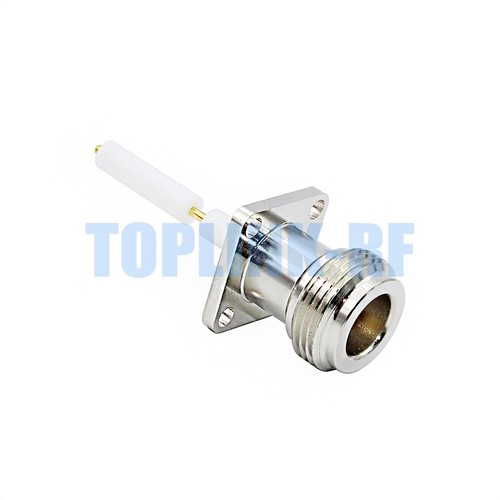 1pcs N Type Female 4 Hole Panel Mount With Solder Post Long Insulator Connector - Zdjęcie 5 z 6