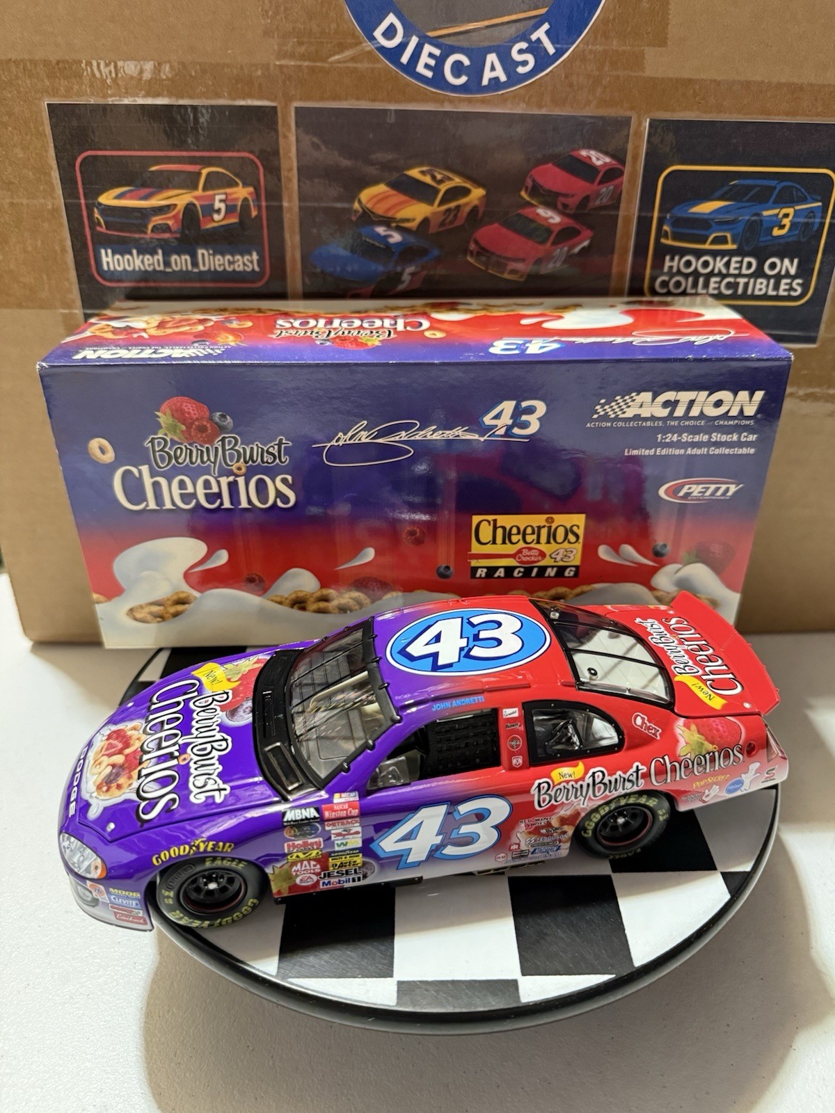 John Andretti #43 Cheerios Berry Burst 2003 1/24 Nascar Diecast