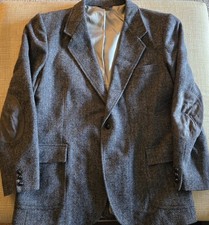 Vtg Pendleton Mens Sport Jacket Wool Tweed Blazer 46 L Elbow Patch Pleated Back