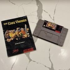 The Lost Vikings SNES Game Cartridge + Manual Super Nintendo 1993 TESTED & WORKS