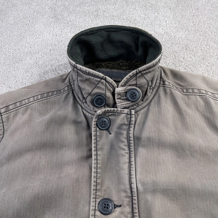Chaqueta Abercrombie Fitch Para Hombre Grande Marrón Harrison Piel Sintética Forrada Bombardero Desteñida Foto 3 de 4