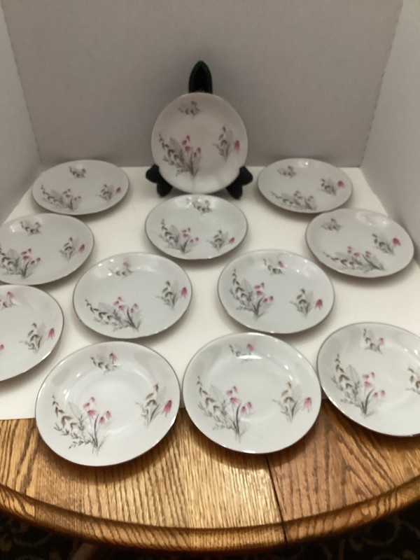 Royal Duchess Bavaria, Vtg 70s China “Mountain Bell” 12 Bread & Butter 6” Plates
