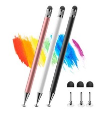 Kenkor Stylus Pens for Touch Screens, 2-in-1 large, Black White Pink