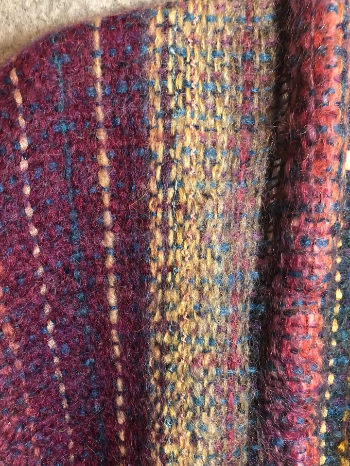 LucyAnn Warner 毛衣女式中号多色开襟手工编织波西米亚 — 第 2/4 张图片