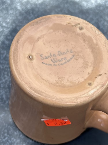 Vtg Santa Anita Ware California Coffee Cup Mug Peach/Tan Color Rare No Chip - Picture 6 of 6