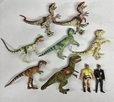 Jurassic Park, Lot Of 9 Vintage Figures:  1993-2000 Re-Ak Dinosaur Lost World 3