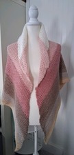 Handmade Crocheted 'Prairie" Shawl. Beautiful Work 80"X34". OOAK NEW 