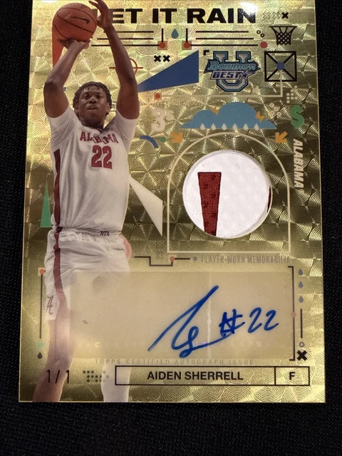 Bowman Best U Superfractor 1/1 - Aiden Sherrell - Patch Auto - Let It Rain!
