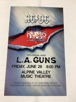AC/DC Rare Original 1990 Alpine Valley Promotional Concert Tour