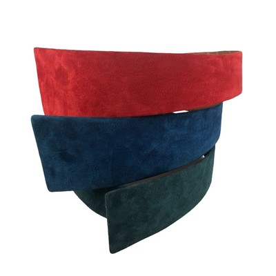 Abbe vintage 3 velvet belts medium Simple Traditional Scalloped Western 3 Piece Buckle Set  main image 4