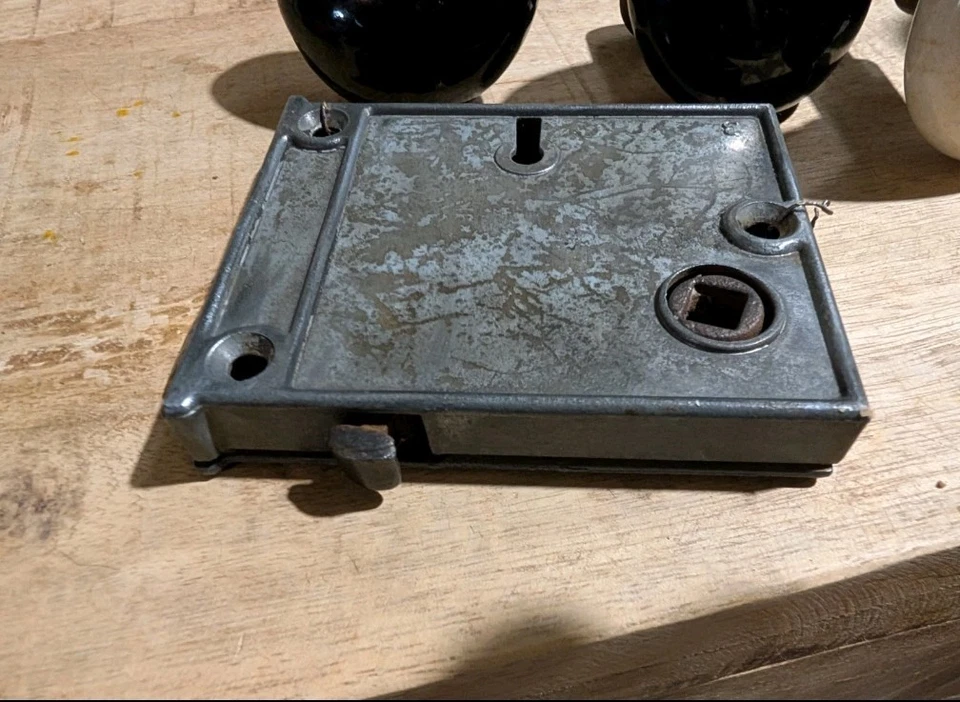 古董锁钢门旋钮瓷环锁维多利亚修复 — 第 2/4 张图片