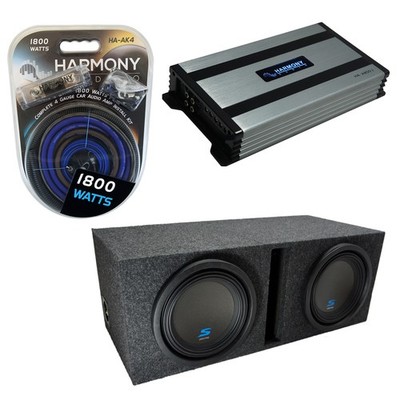 Car Stereo Vented Port Dual 10'' Alpine S-W10D2 Sub Box New & HA-A800.1 Amp