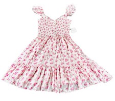 Altar’d State Darcie Pink Floral Smocked Dress XS Cottagecore Coquette Mini NWT