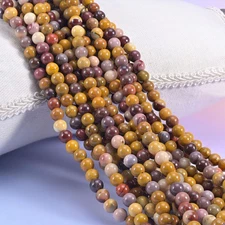 2-2.5mm Hole Mookaite Jasper Smooth Round Beads 6mm 8mm 10mm 8 Inch Strand