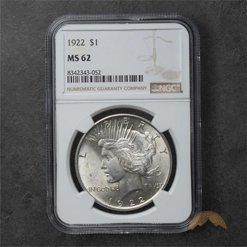 1922 Silver Peace Dollar $1 - NGC MS62 - Philadelphia