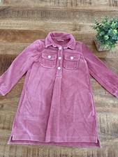 Crewcuts Pink Corduroy Jacket Dress Girls Size XXS Button Front Long Sleeve