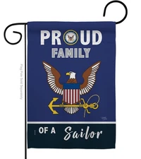 Breeze Decor Garden Flag Armed Forces Navy 13 x 18.5 in. Double-Sided 