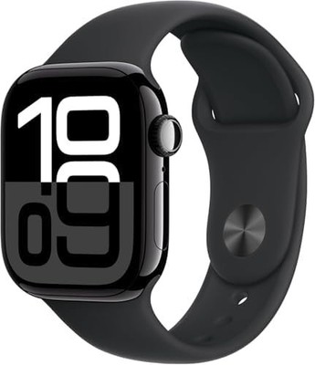 Apple Watch Series 10 (GPS) 42mm w Sport Band S/M Jet Black MWWE3LW/A 2024 Model