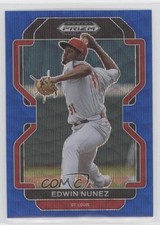 2022 Panini Prizm Draft Picks Blue Wave Prizm Edwin Nunez #PDP90 0h29
