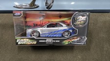 Jada Fast Furious Nissan Skyline GT-R R34 Silver/Blue 1:24 Diecast Car