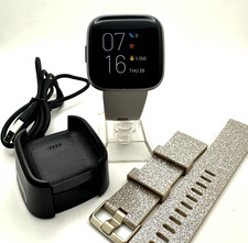 Fitbit Versa 2 Activity Tracker Smart Watch FB507 Smoke gray S  L Band Tested