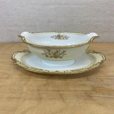 Noritake Gravy Boat NANAROSA 682 Roses 16” X 12” Gold Trim No Chips