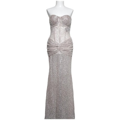 Nova Luxe, Abendkleid, Größe: M, BD12132, Silber, Polyester, Damen #RSK