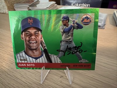 2025 Topps Chrome Platinum Anniv Juan Soto Green Wave Refractor /99 NY Mets