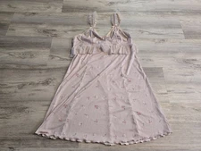 Ruffle Floral Tank Top Women Sz L Babydoll Blouse Boho Hippie Cottage Pink 