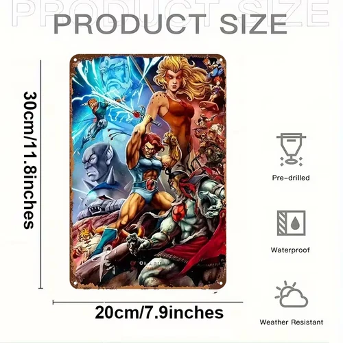 thundercats action figures metal tin sign vintage style for collector room