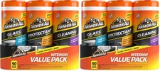 Car Cleaning Wipes 180 Count Protectant Glass Interior Exterior 6-Pack