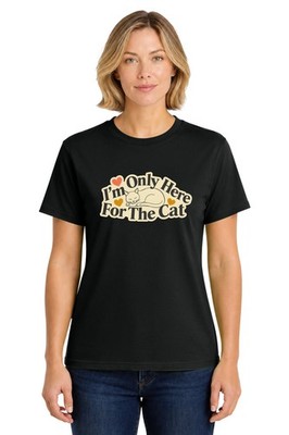 I'm Only Here For The Cat | Funny Minimalist Ca T-Shirt