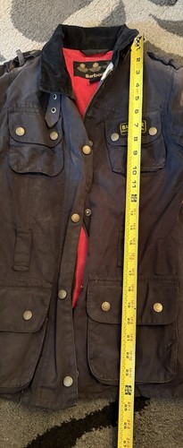Barbour International Union Jack Women’s Black Wax Jacket Size USA 2- UK 6 - Picture 12 of 13