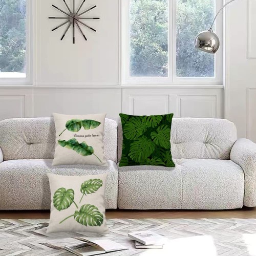Green Plants Throw Pillow Covers 18x18 Set of 4 Tropical Leaf Pillow Covers S... - Picture 5 of 7