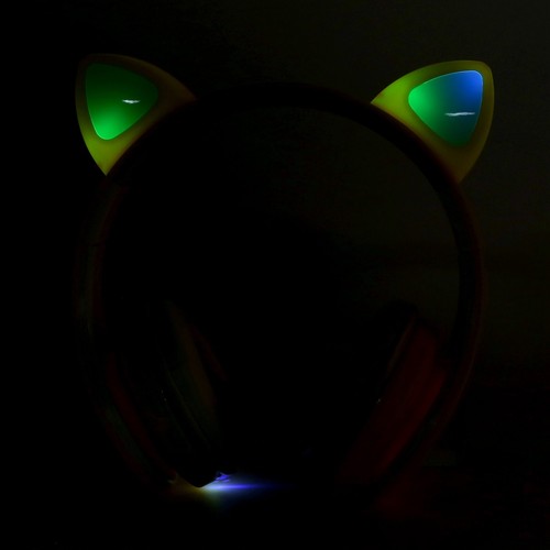 LED Noise Reduction Headset Cat Ear Shape BT 5.0 Headset With Mic For Young P CB - Afbeelding 4 van 31