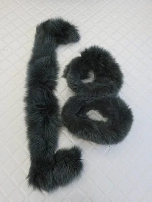 FOX SCARF SHAWL COLLAR & CUFFS REAL FUR - Image 1 of 4