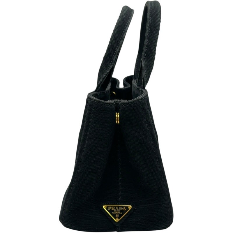 PRADA Canapa Mini 1BG439 Black Gold Hardware Canvas Shoulder Bag Ladies Used fro thumbnail 3