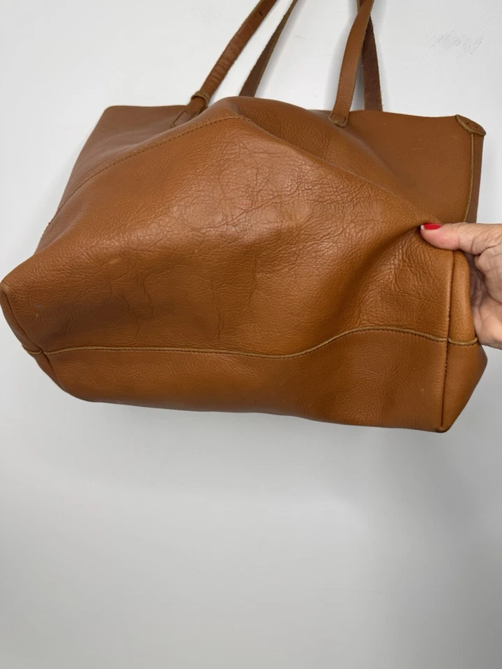 J. Crew коричневый кожаный сумка с короткими ручками сумочка - Изображение 3 из 4