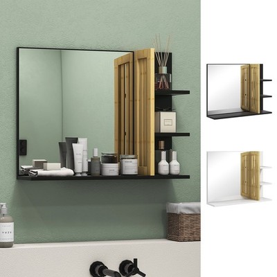 Moderner Badezimmerspiegel zur Wandmontage mit 4 offenen Ablagen